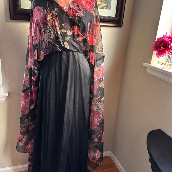 Maxi Dress w Circular Skirt in Floral Chiffon c1970s Randy Collection Original - Picture 13 of 16